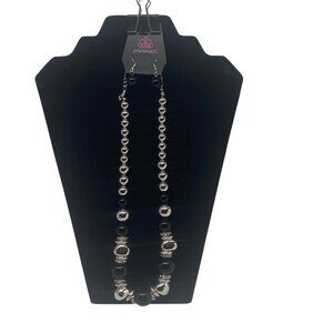 Paparazzi Jewelry Hollywood Haute Spot Black Necklace & Earrings Set  For Women